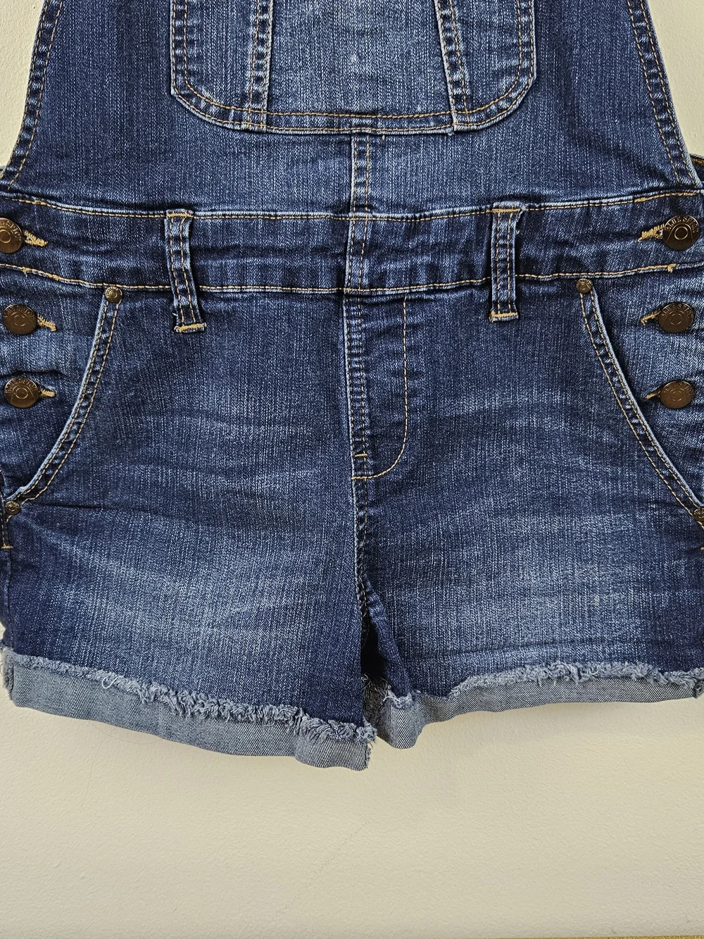 Blue Spice Dark Wash Denim Short Overalls Blue Size 7 - Picture 4 of 14